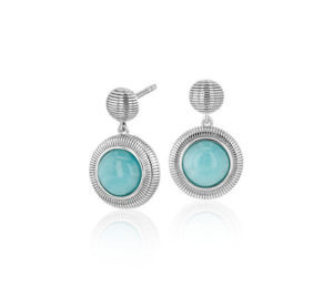 Amazonite earrings in silver setting