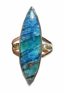 Blue azurite cocktail ring