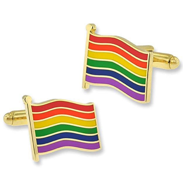 gay pride cufflinks for gay groom