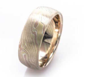 Mokume Gane Wedding Ring with a Beautiful Pattern