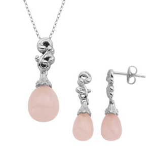 Rose quartz jewelry set