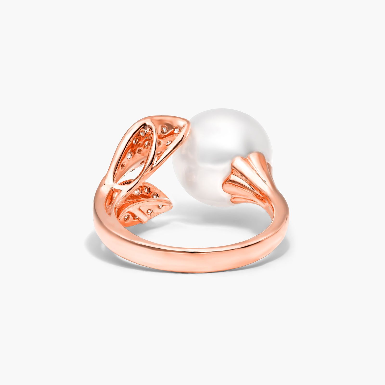 18K Rose Gold South Sea Cultured Pearl And Diamond Ring