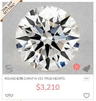 Discounted round diamond