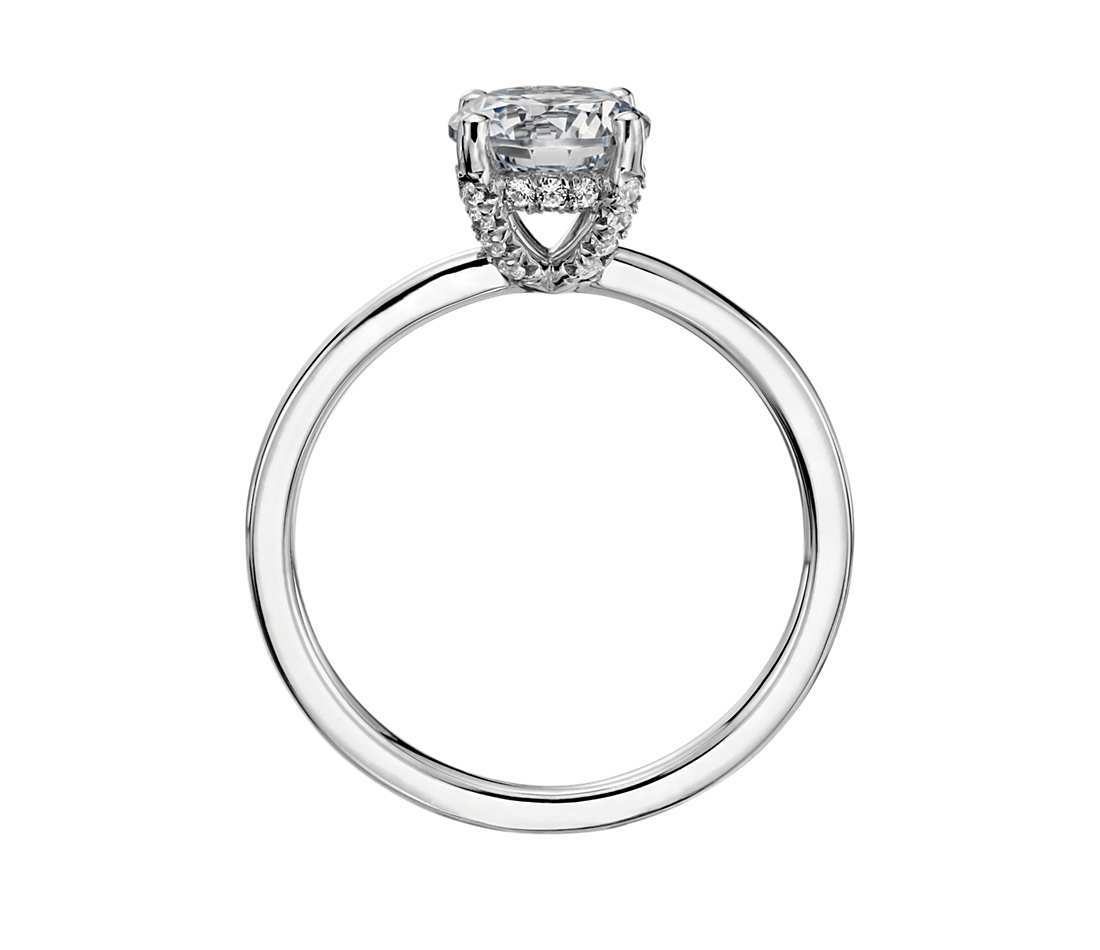 Basket setting engagement ring side view