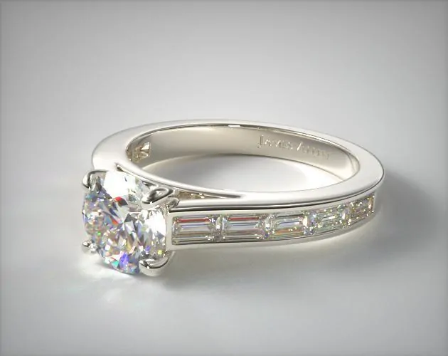 channel setting baguette shape engagement ring