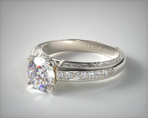 Channel setting engagement ring