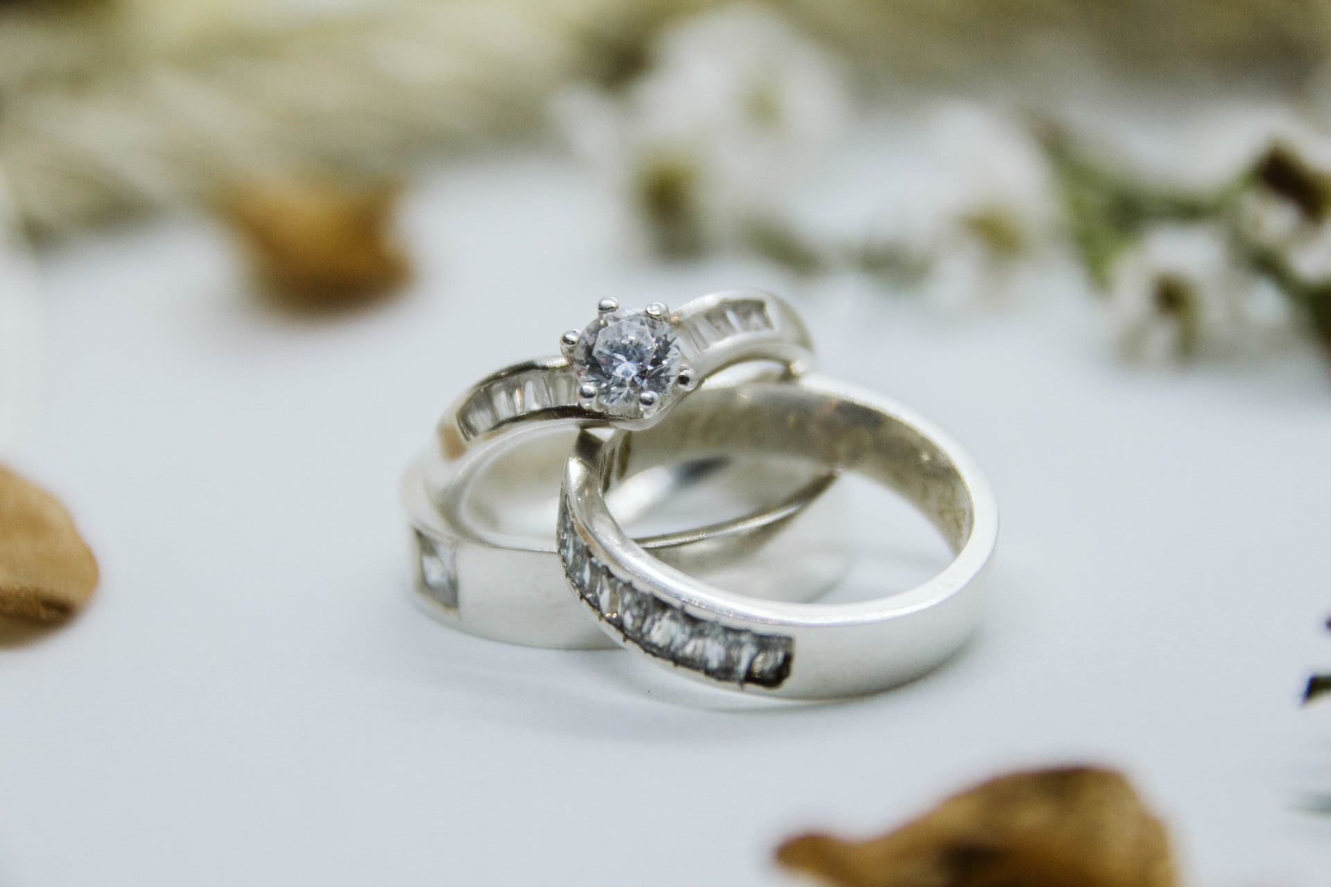 channel set diamond wedding ring