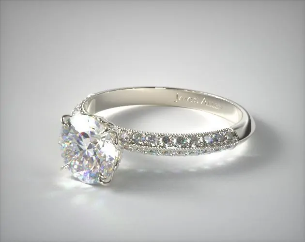 micro pave solitaire engagement ring