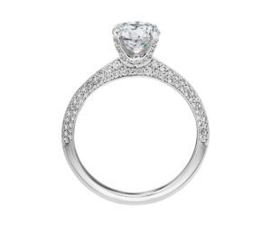 side view micro pave engagement ring