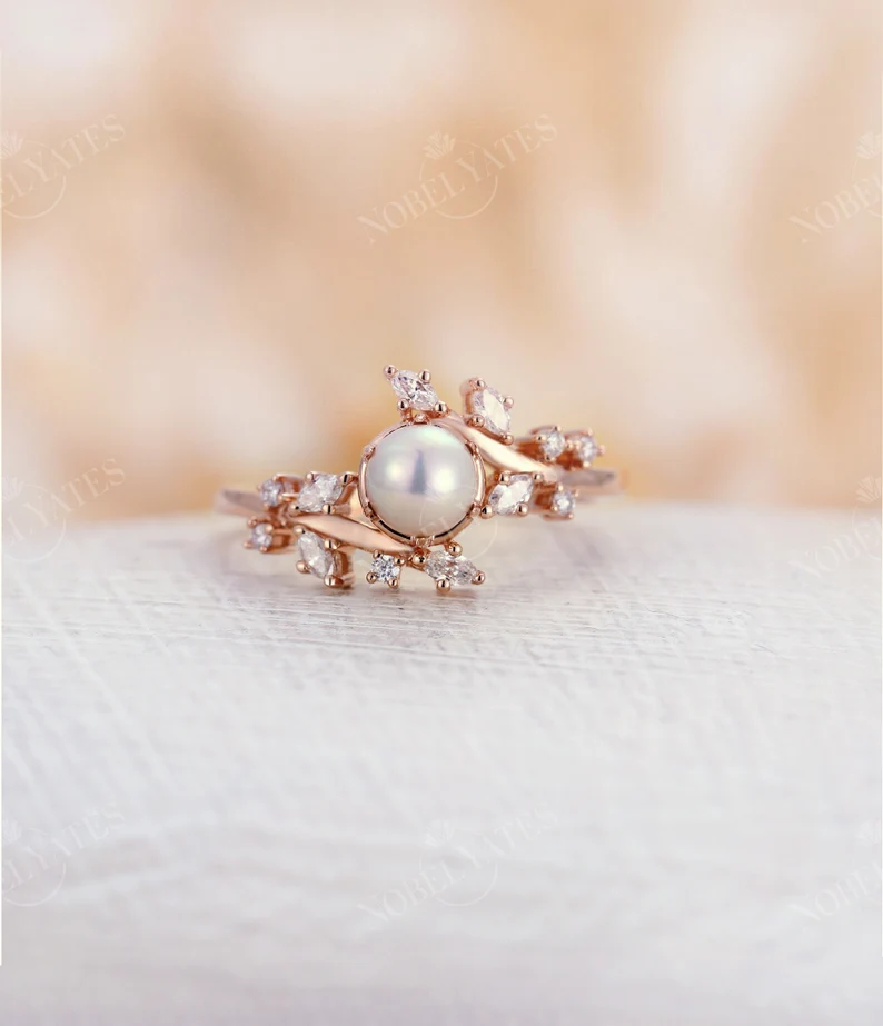 Pearl engagement ring vintage ring