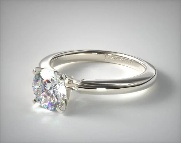rhodium plated white gold engagement ring