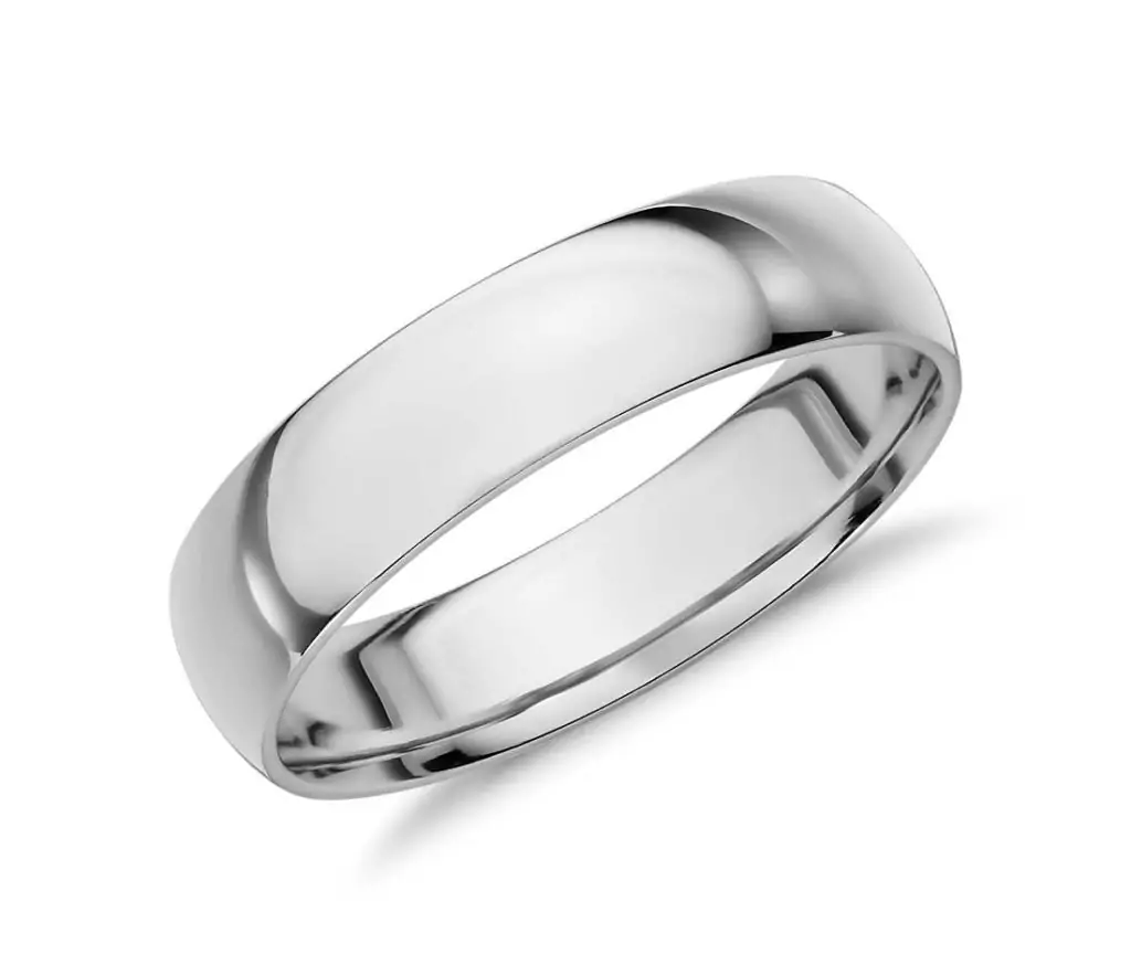 rhodium plated men's wedding ring