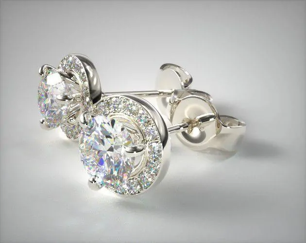 white gold earrings with diamonds