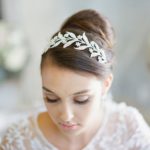 wreath tiara on a bride's head