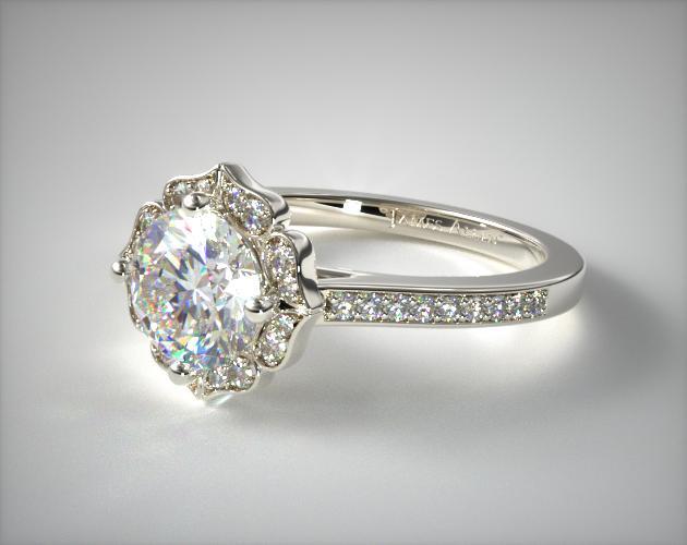 engagement ring with melee diamond