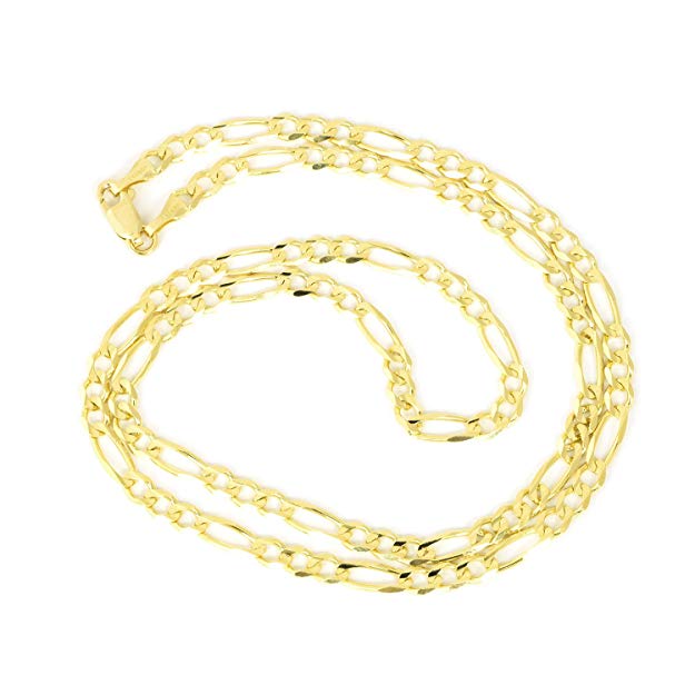 Yellow gold figaro chain