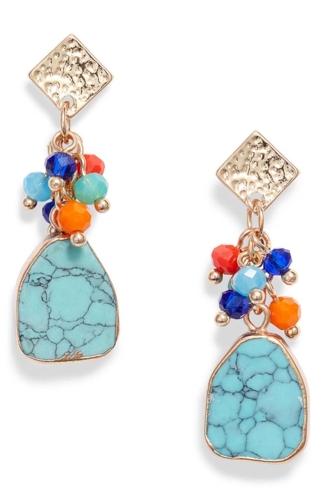 gemstone statement earrings