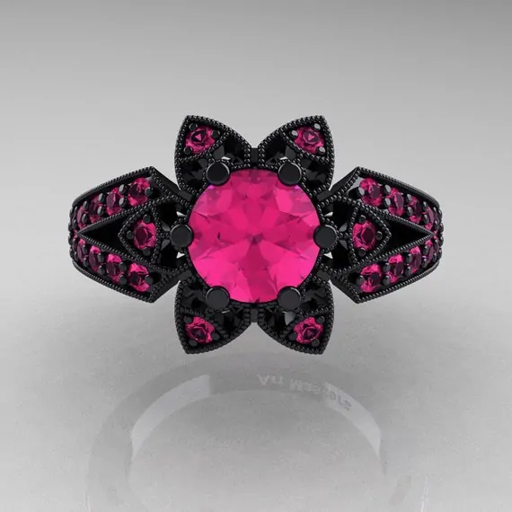 pink sapphire black gold