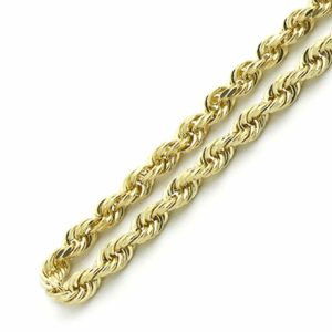 Yellow gold rope chain