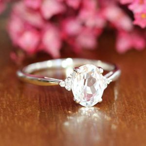 White sapphire engagement ring