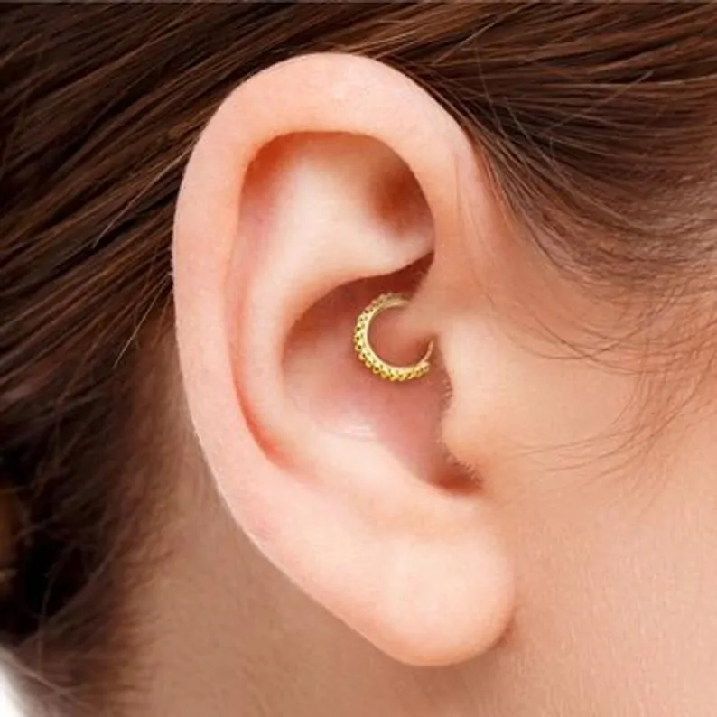 14K gold daith piercing