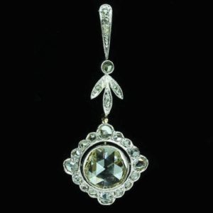 Antique rose cut diamond pendant