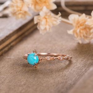 art deco turquoise engagement ring