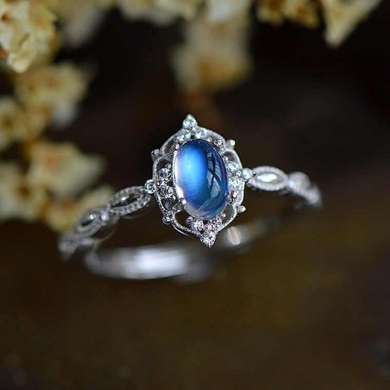 blue moonstone ring