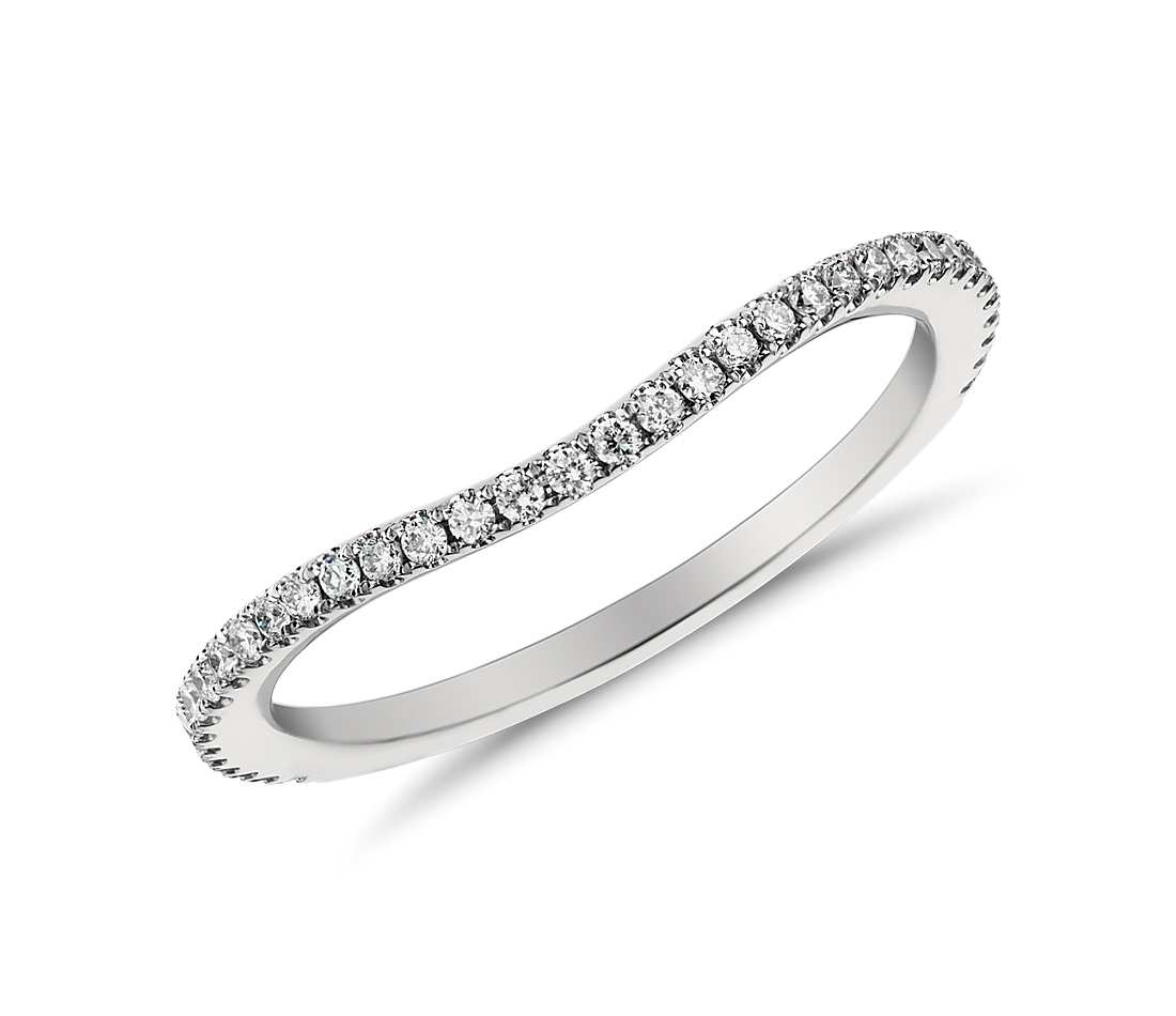 curved eternity diamond ring