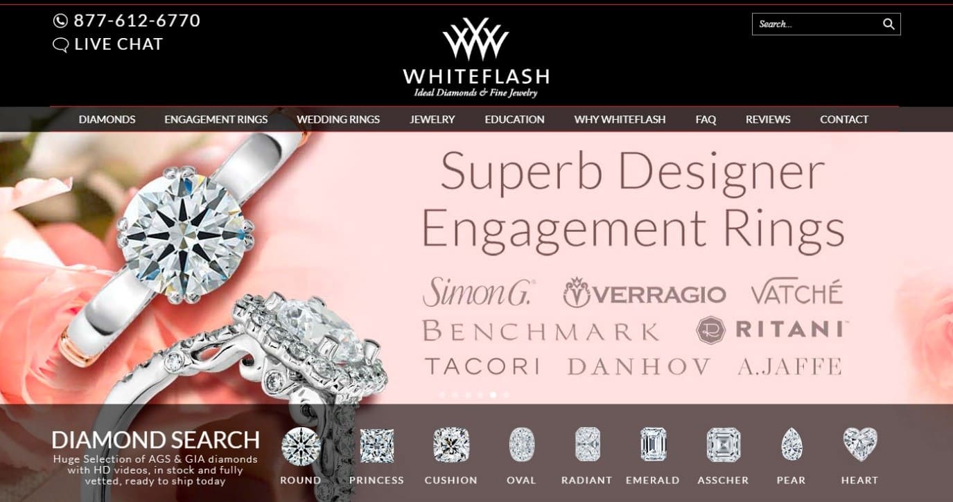 designer engagement rings whiteflash