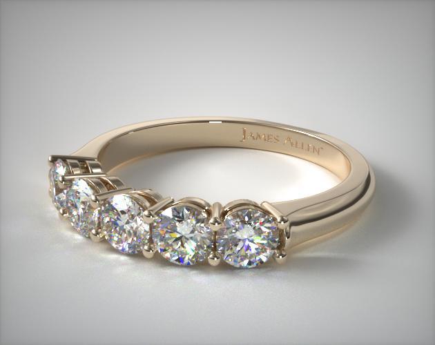 five stone ring with equal diamonds
