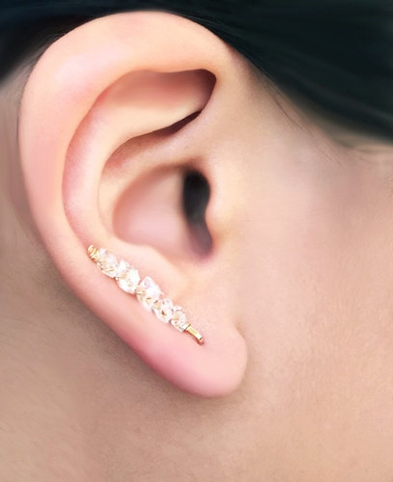 herkimer diamond earring climber