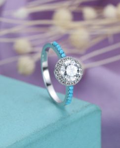 moissanite turquoise ring