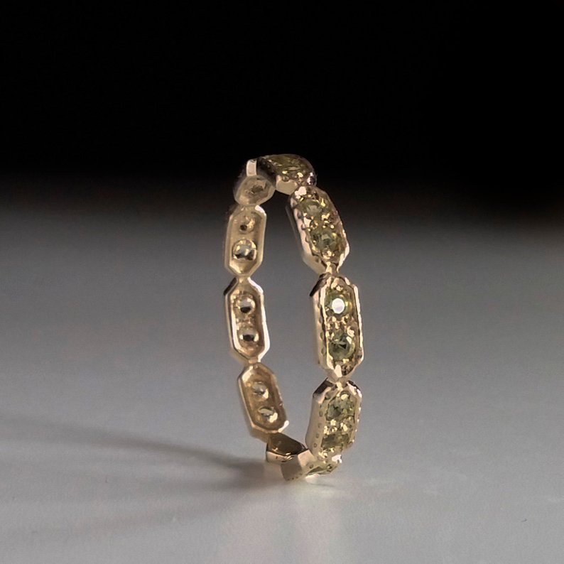 peridot gemstone eternity ring