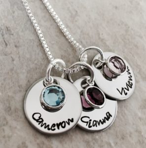 personalized birthstone pendant