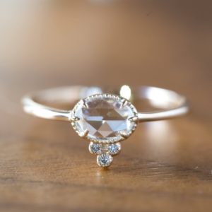 rose cut oval ring