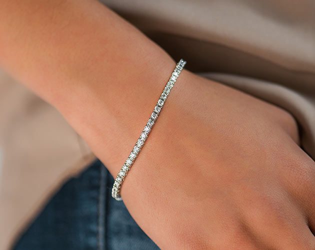 Buy Ratnavali Jewels American Diamond Square Shape Silver Rodium Plated  Sleek Openable Tennis Bracelet Gift for Women and Girls Online at Best  Prices in India  JioMart