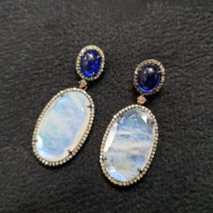 transparent labradorite earrings