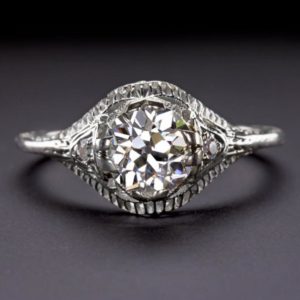 Vintage old European cut diamond engagement ring