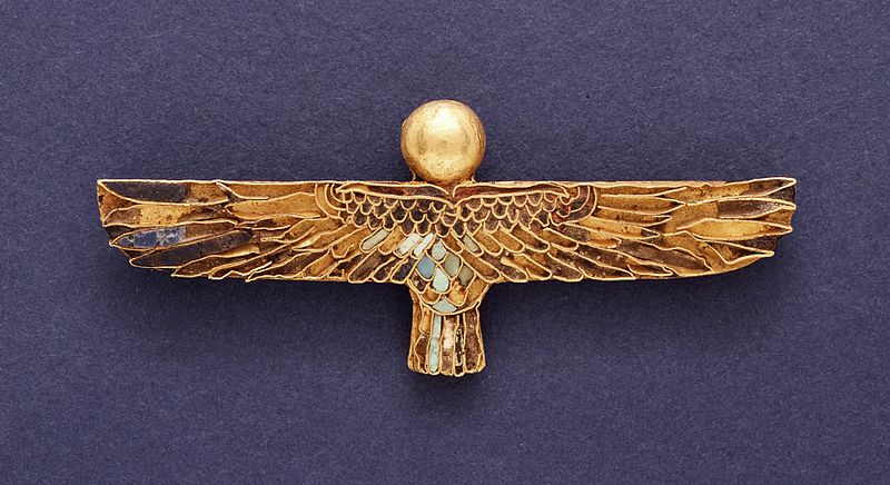 Egyptian amulet with gemstones inlay