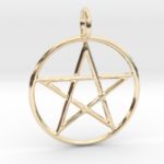 Pentacle pendant in yellow gold