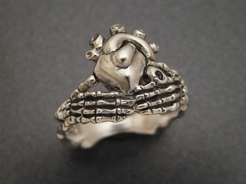 skeletal claddagh rings