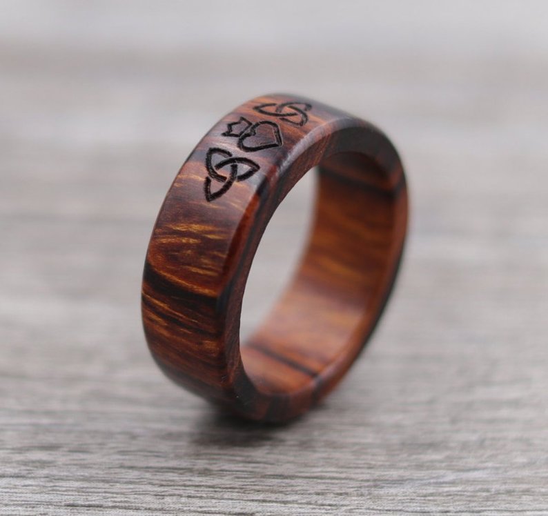 wooden claddagh ring design