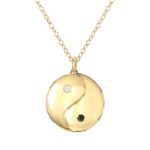 yin yang solid gold pendant
