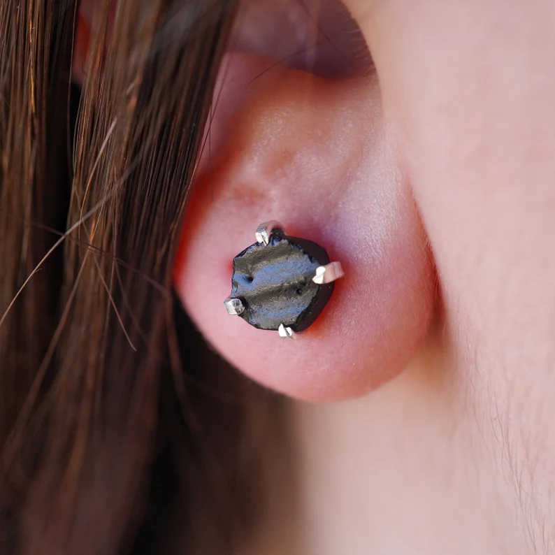 Obsidian Stud Earrings