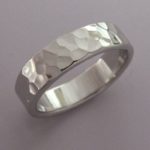 palladium ring with hammered finish