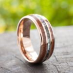 Abalone inlay wedding ring