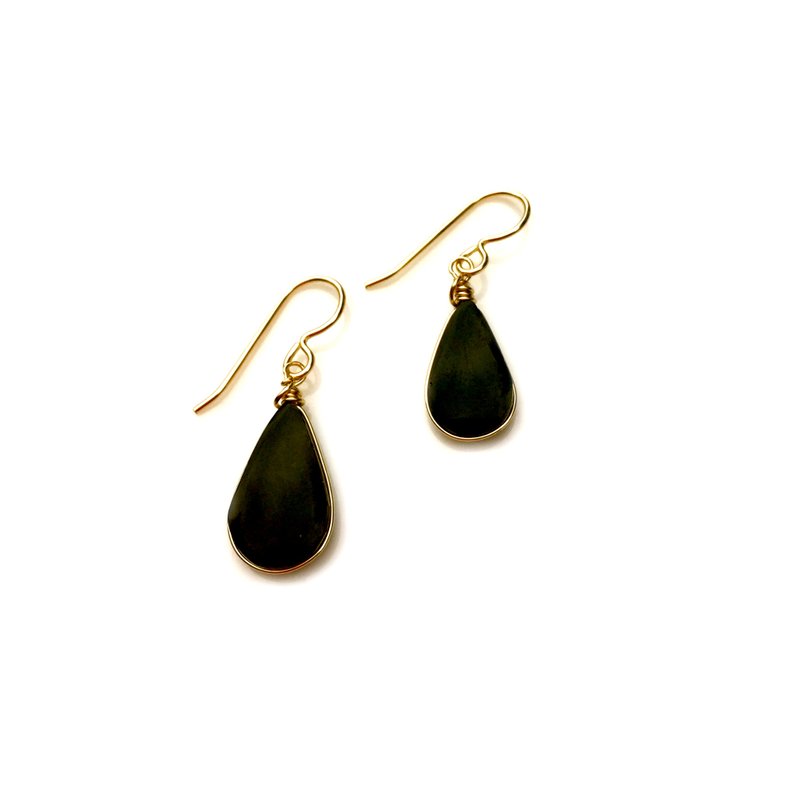 black obsidian earrings in gold