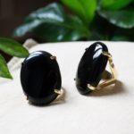 black obsidian gemstone ring