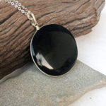 Black obsidian pendant